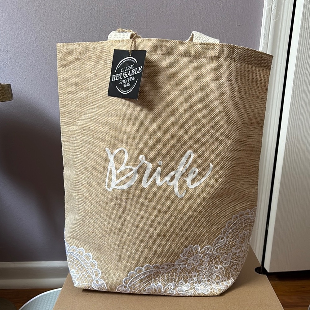 Classic Reusable Bride Tote Bag - Tan